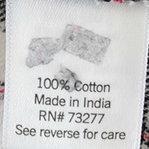 Croft & Barrow Black Red and White Plaid Flannel Shirt Womens Size M 100% Cotton - Picture 7 of 12